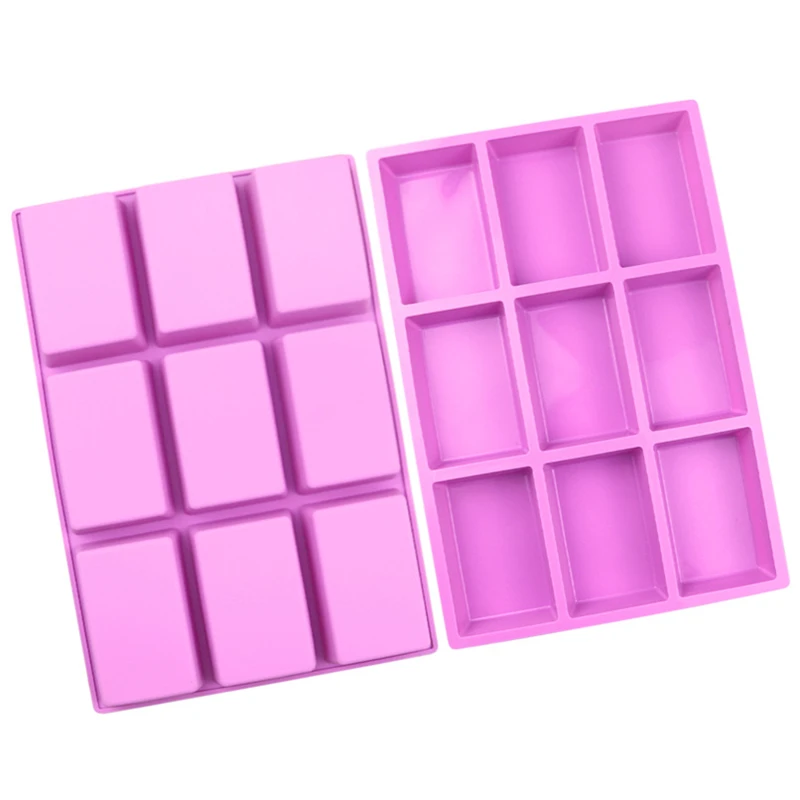 

Z0004 Hot selling Diy 9 cavity homemade aromatic rectangular cake mold silicone soap molds