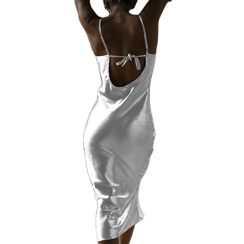 

Supplier Summer Women Long Sexy Backless Suspender Ladies Plus Size Dress China Ball Gown Evening Formal Dresses Party Satin, White,chocolate,orange,black,light gray,pink,red wine