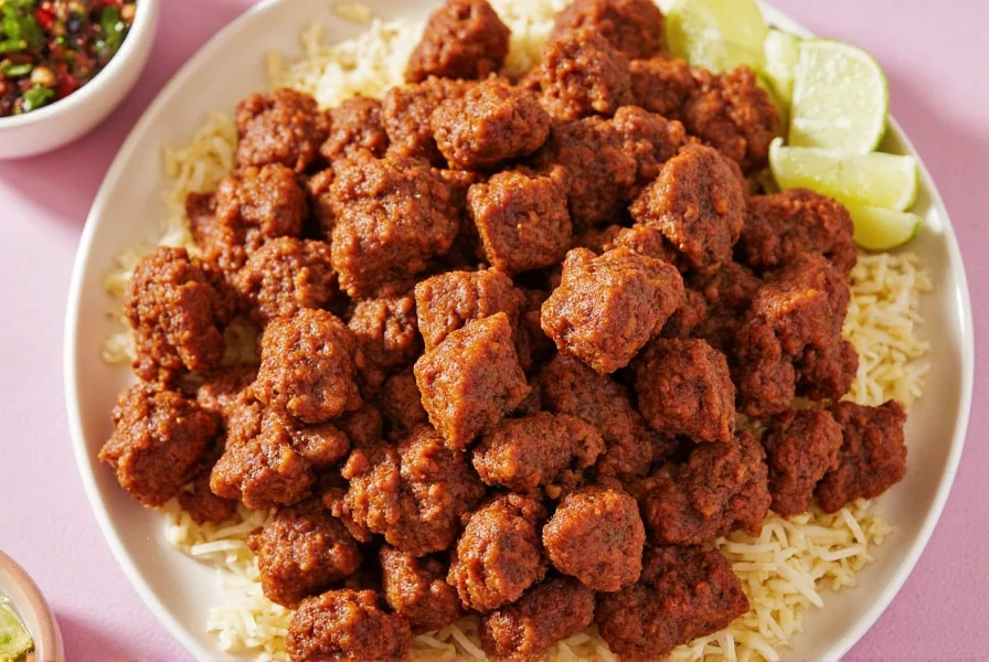 Pork marinating in red chile sauce