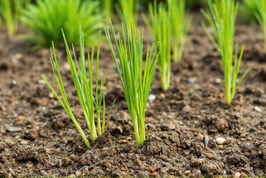 Close-up of fennel seeds being planted in well-prepared garden soil with proper spacing
