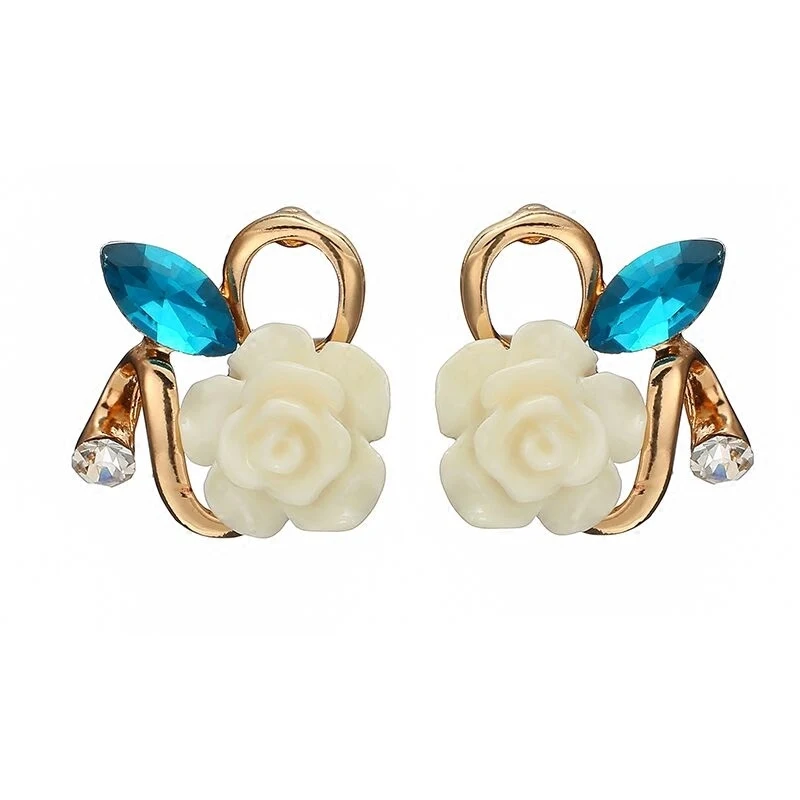 

Rose earrings for women, fashion accessories, no pierced earrings