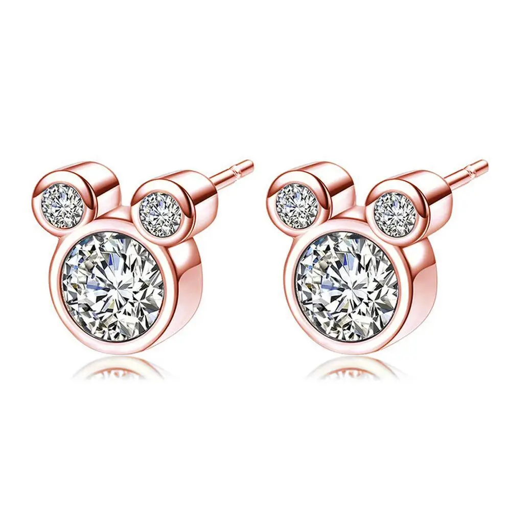 

Cute Mickey Mouse earrings, Zircon Earrings, creative cartoon Mickey Mouse Earrings