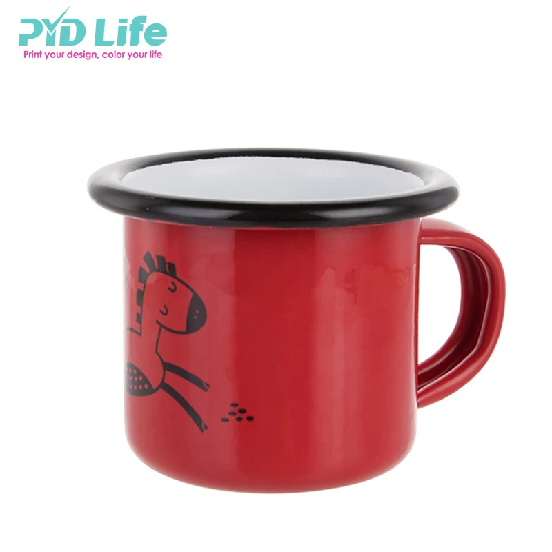 

Sublimation Printing Personalised Red Metal Drinking Cup Camping Printed Enamel Mugs, White/green/yellow/orange/red/green/blue