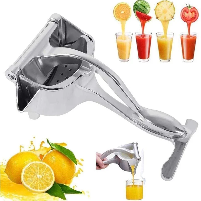 

Hot Sale Alloy Manual Lemon Lime Squeezer Fruit Juicer Squeezer Hand Press for Grapefruits Orange Citrus for Home, Silver
