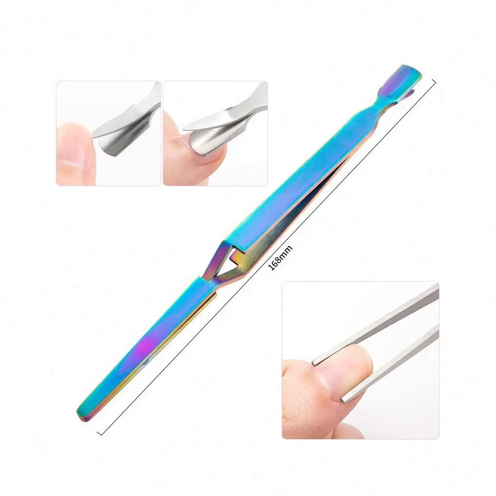 

Nail Art X-type Double-headed Stainless Steel Multi-function Push Tweezers Crystal Extension Nail Shaping Clip