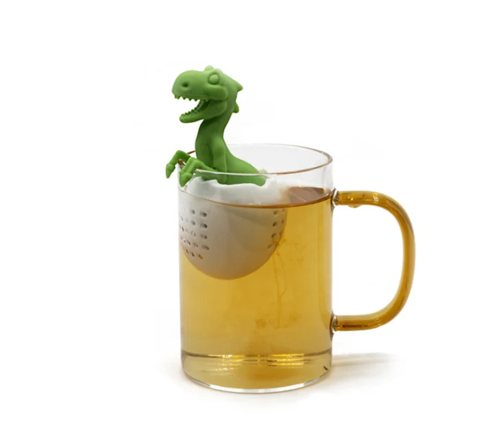 

Silicone Baby dinosaur Tea Filter,Tea infuser, Silicone Tea Strainer funnel, As picture