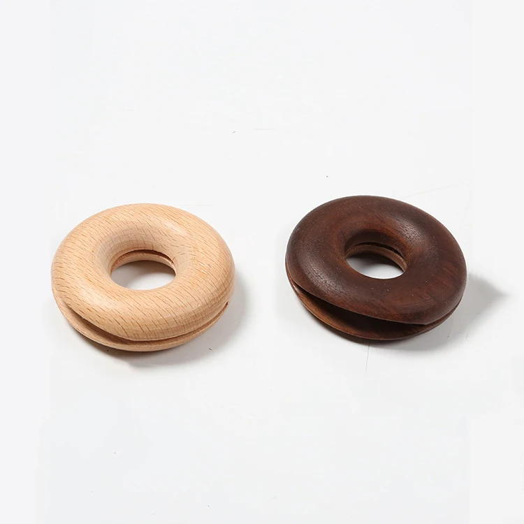 

HY Modern Ins Beech Donuts Black Walnuts Wooden Sealing Clips Creative Solid Wood Snack Clips Tea Sealing Strips