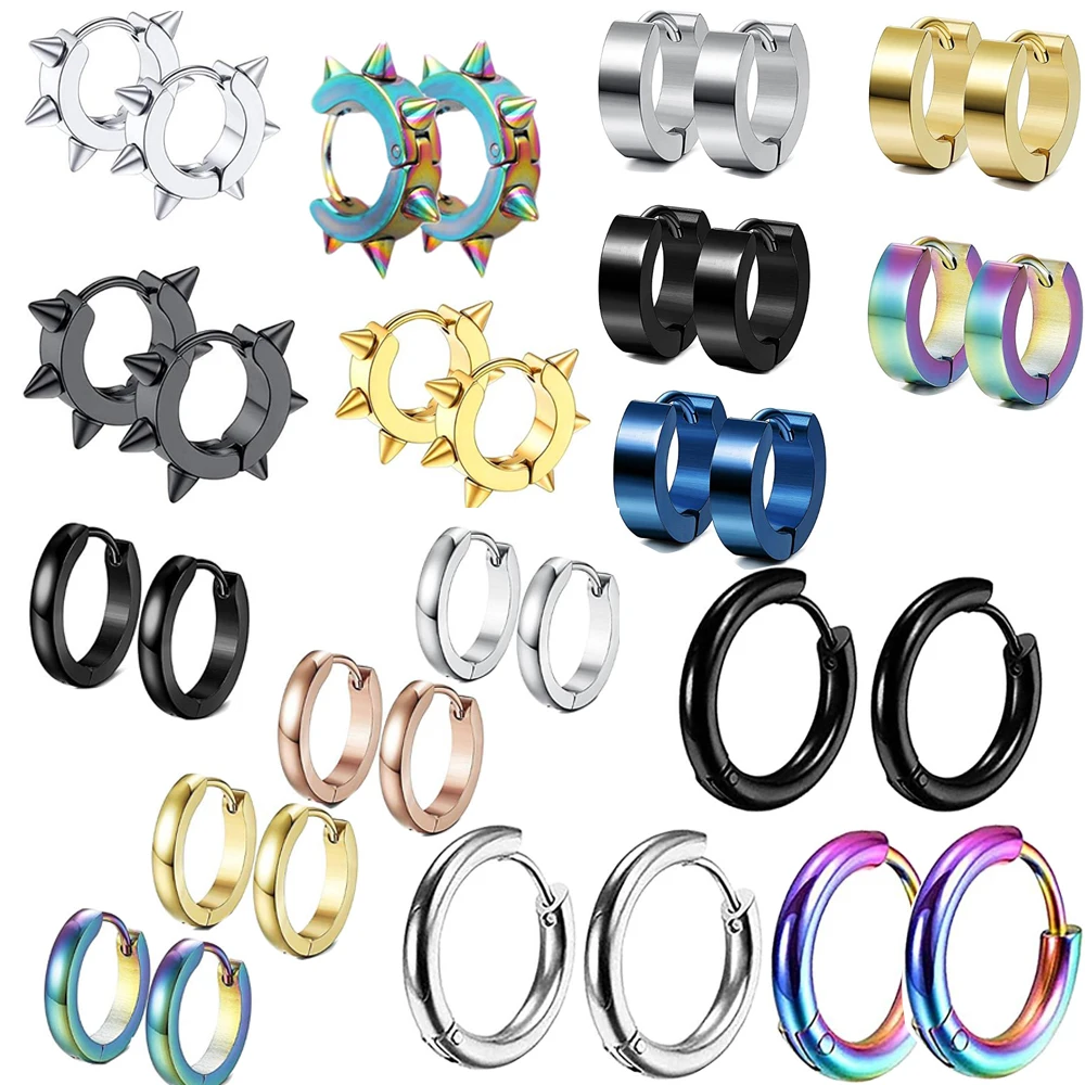 

Mix Color Style 30pcs Tragus Piercing Earrings Stainless Steel 20G Ear Studs Helix Cartilage Ring Wholesale Body Jewelry For Men