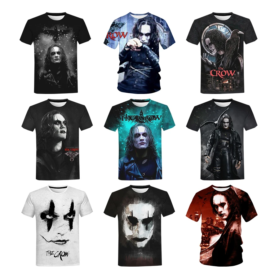 

Horror Movie The Crow 3D Printed Shirt for Men Fashion 3D Printing Shirt From Men Oversized T Shirt Harajuku O-Neck Tee