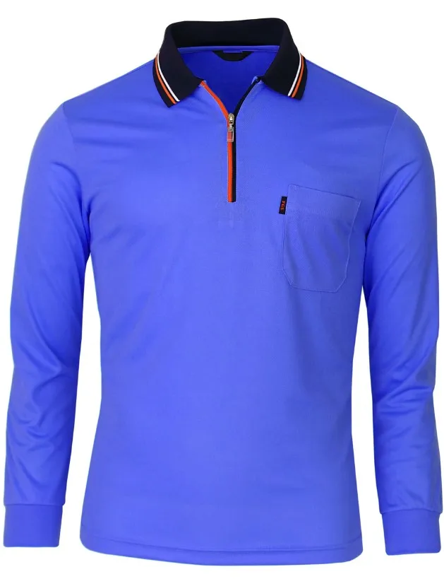 
High quality daily wear polo shirt t shirt, customized logo zipper up polo shirt 