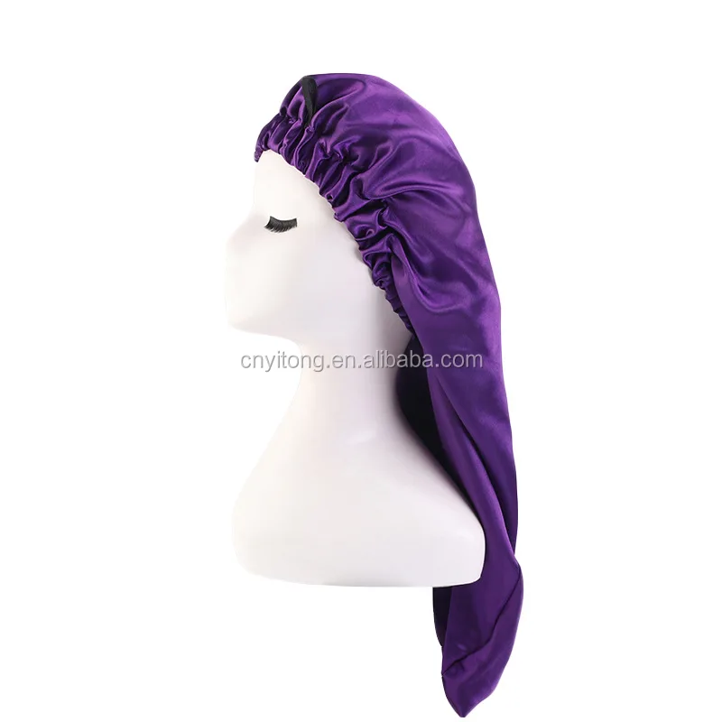 

Bonnets Custom Private Logo Soft Silk Material With Button For Ladies Comfortable Sleeping Bonnet