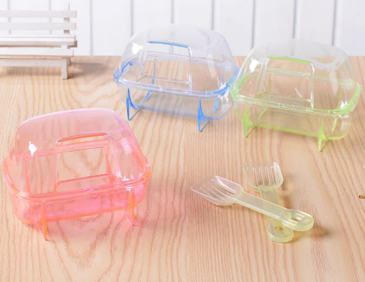 

HQP-MQ88 HongQiang Pet Hamster Bathroom Bath Sand Room or Toilet with Shovel Pet Cleaning & Grooming Products Plastic, Pink, green, blue