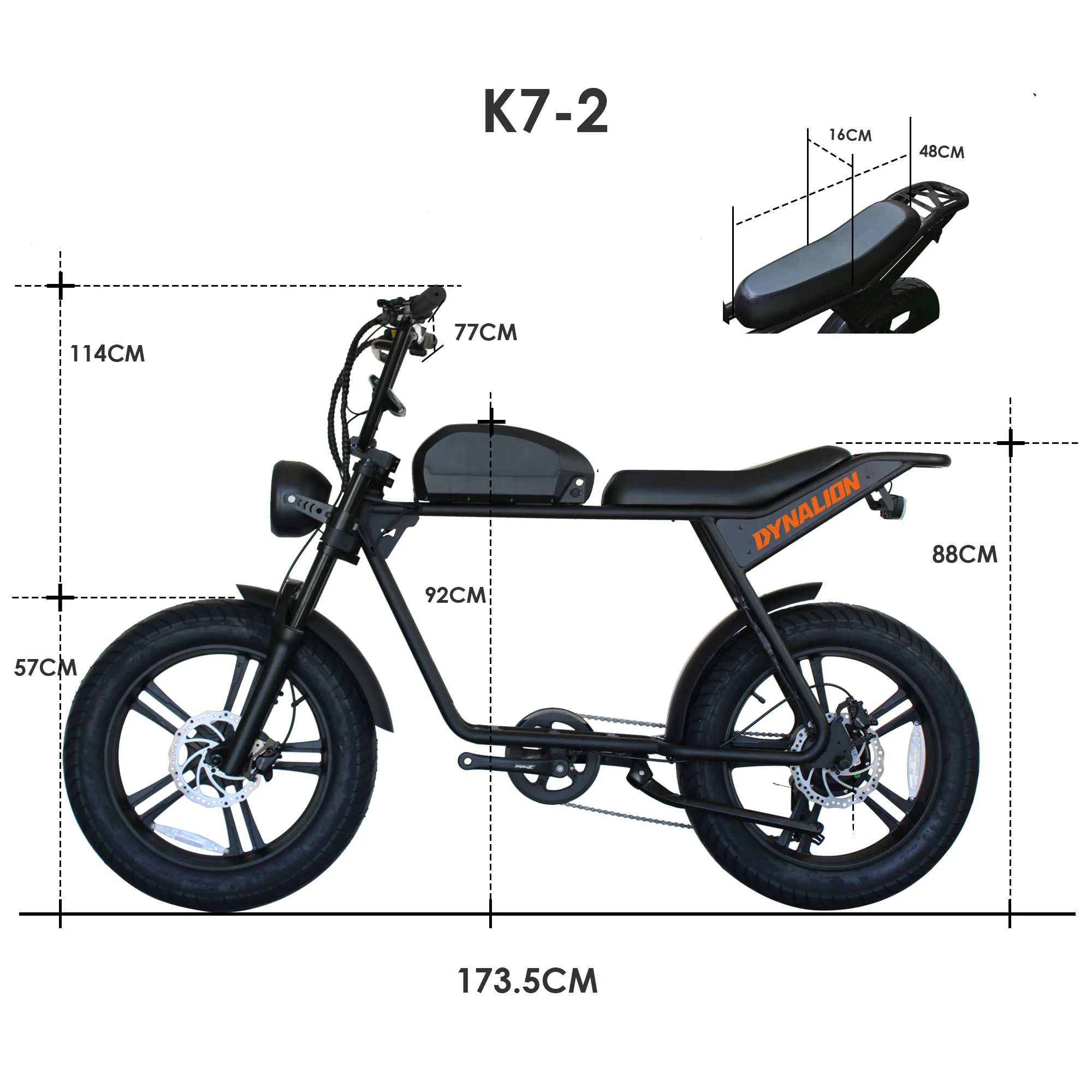 

DYNALION 48V 750W Dirt Fat Tire Adult Moped Electric Motor Ebike Bicycle Motorcycle Fat Bike Electric