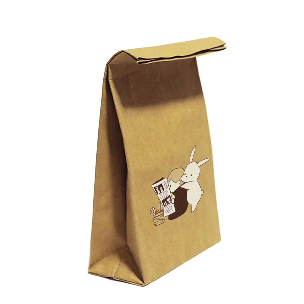 

waterproof reusable eco-friendly washable durable kraft paper cooler bag, Nature/brown/coffee/black/grey/white