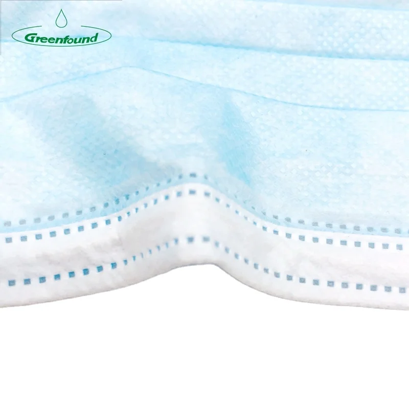 
Greenfound Professional Manufacture medical 3 ply earloop non woven blue 