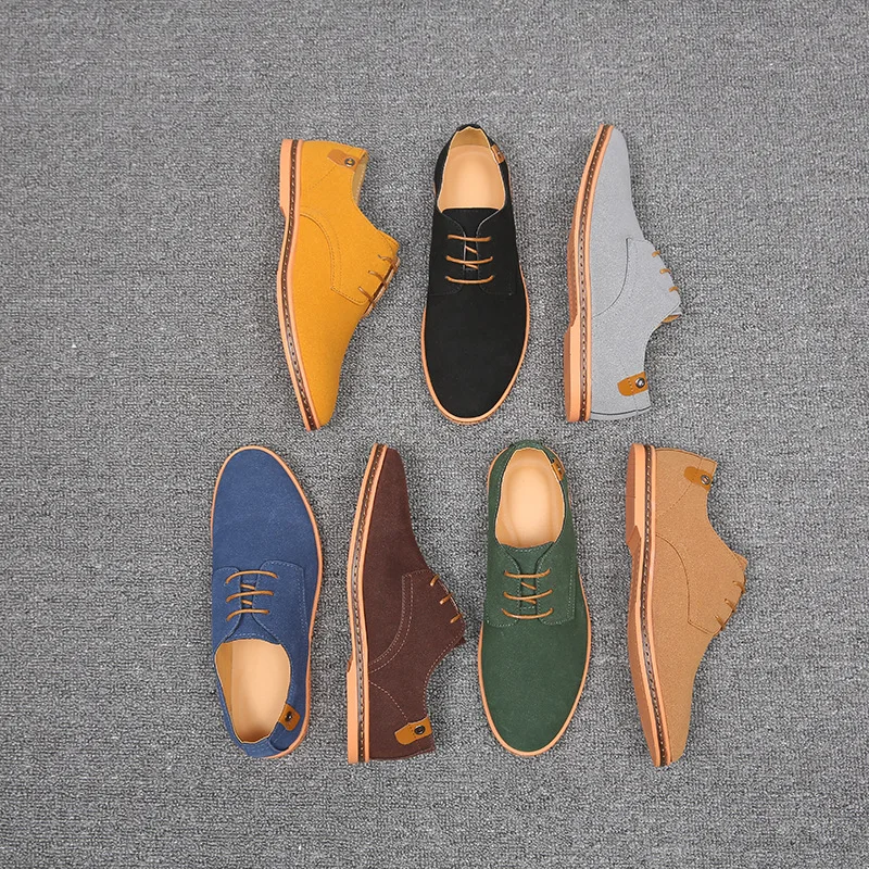 

Factory Wholesale Customize Logo Men's Casual Shoes Suede Men's Casual Shoes Flat Big Size Men Casual Dress Shoes