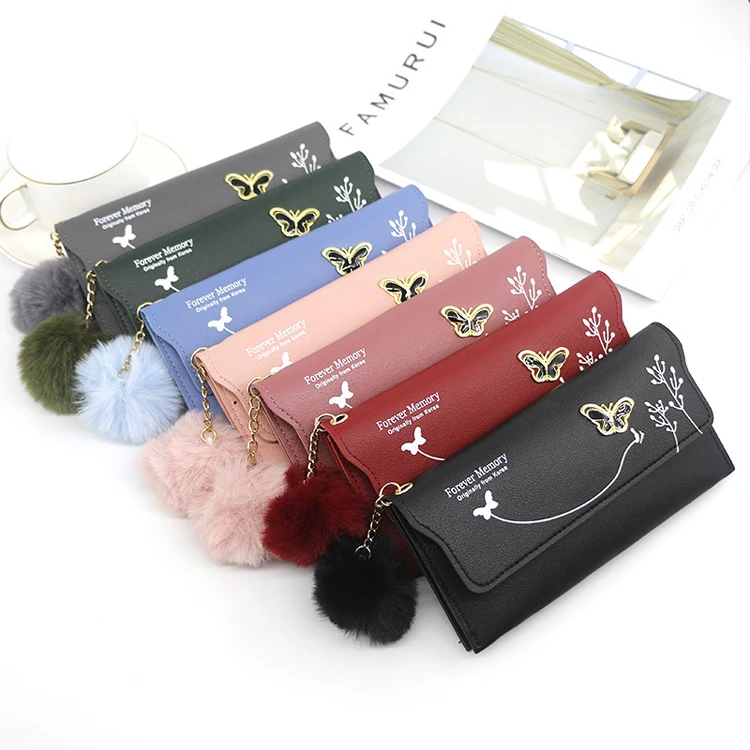 

New Products Fancy Plain Wallets PU Cheap Leather Purse Woman WA5126, 7 colors