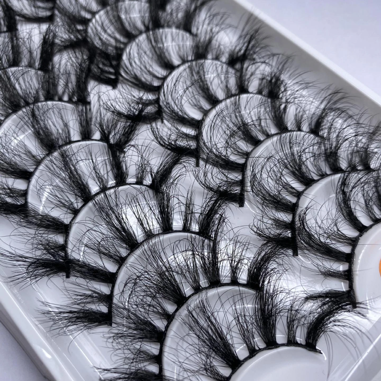 

Wholesale 10 Pairs Natural Full Strip Eyelashes Set 3D Handmade Faux Mink Lashes with Package Box Custom