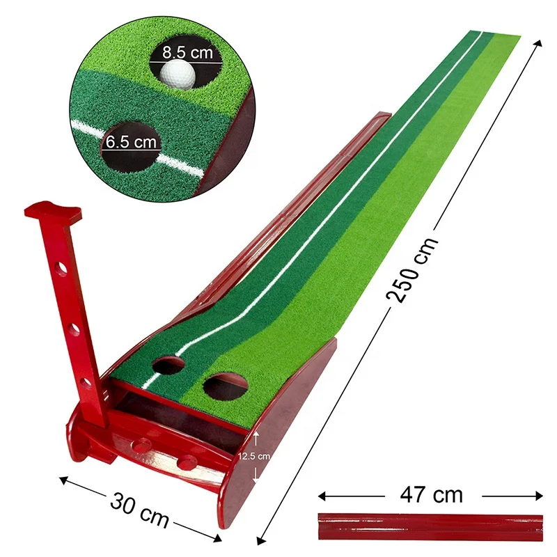 

Custom Any Size Golf Practice Training Aids Golf Putting Trainer Mat Golf Putting Trainer For Gift Set With Auto Return, Green and combination