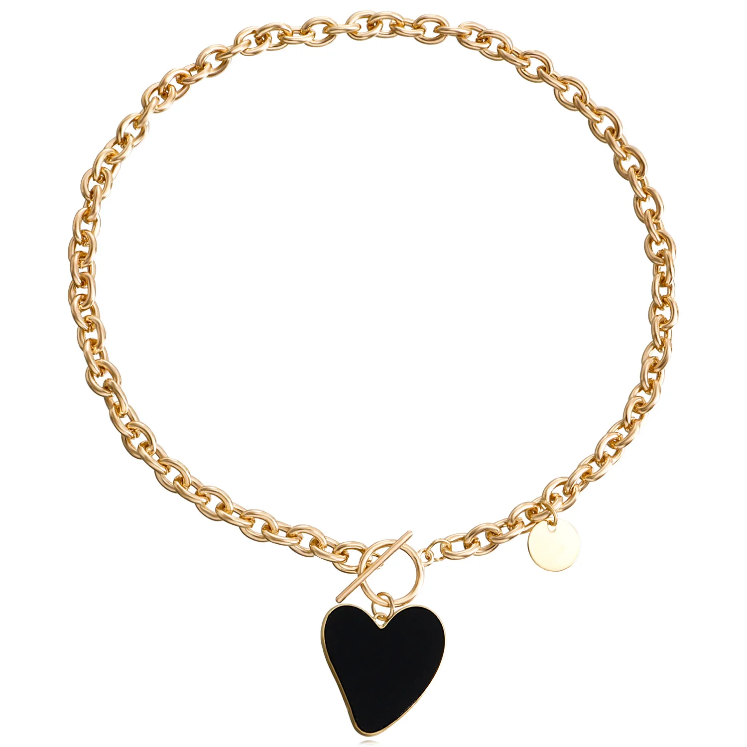 

Fashion OT Lock Gold Plated Heart Pendant Necklace For Women Personalized Necklace Jewelry