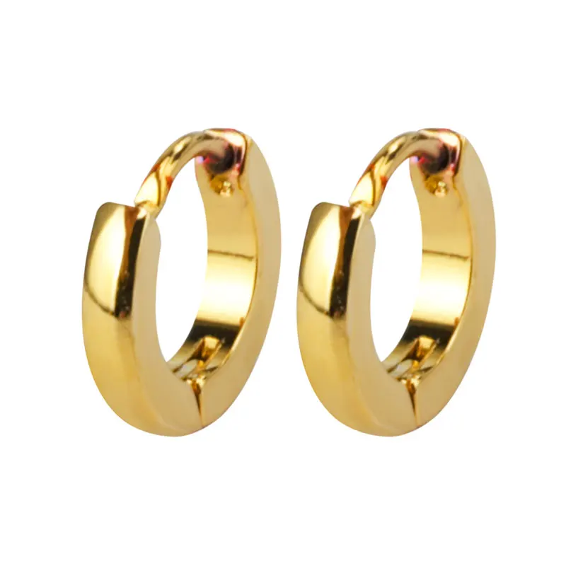 

Fashionable Clip on Earrings Plated Jewelry Gold Trendy Stainless Steel Zircon 1 Pair/pp Bag Card Setting with Shiny Surface