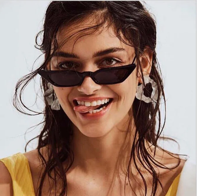 

Fashion Retro Transparent Unisex Personality Small Frame Cat Eye Glasses Trend Sunglasses 2021
