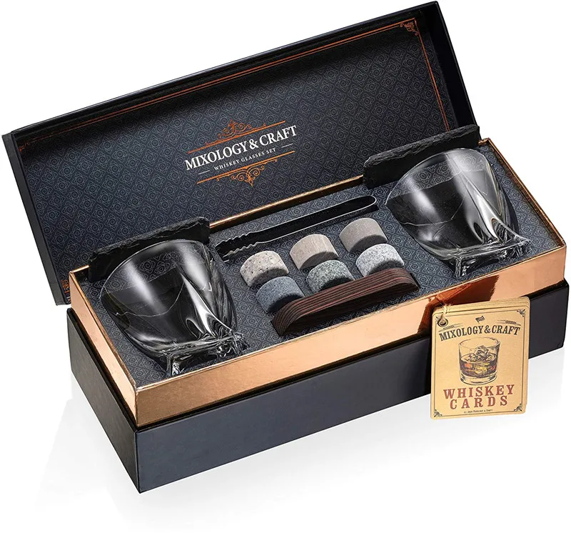 

Premium quality old fashioned whiskey glass gift box whiskey box set, Customer request