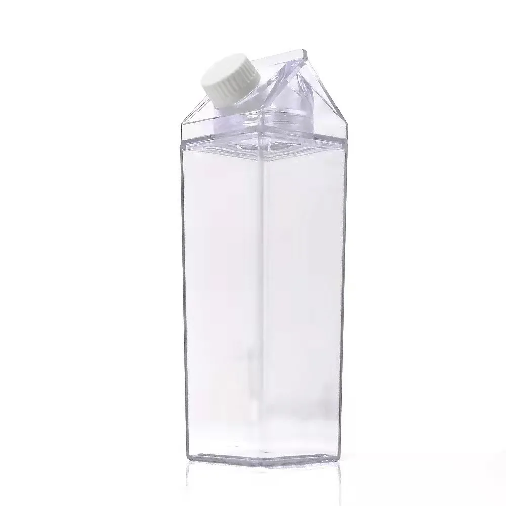 

Hot Selling Juice Box 1L/1000ML 32oz Clear Milk Carton Water Bottles Custom Square Plastic Bottle Water, Customized colors acceptable