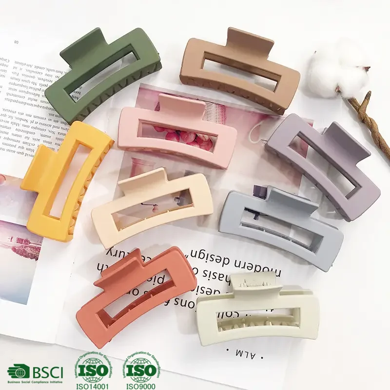 rectangular matte plastic hair claw clips 10.5 cm large hair claw clips for thick hair