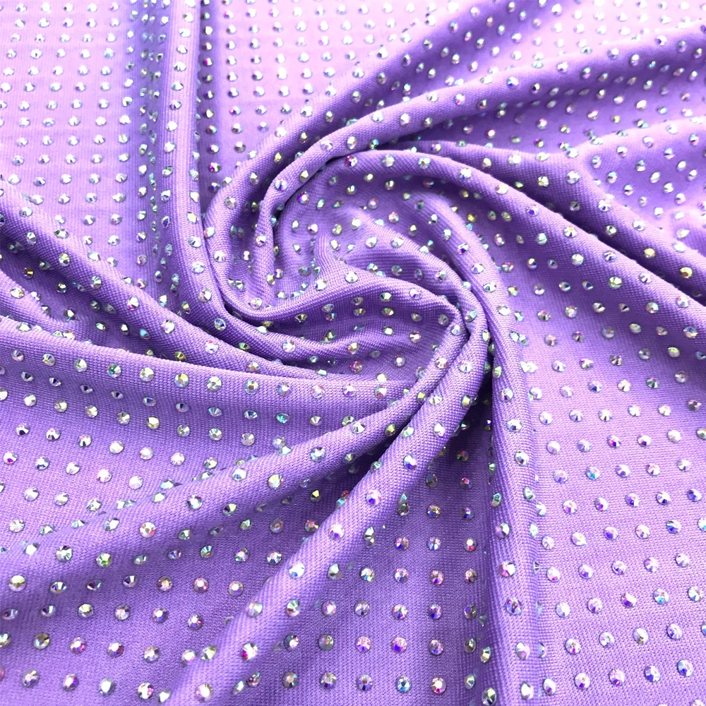 S1139 100cm*100cm Size Stretch Rhinestone Tulle Fabric Crystal Fabric