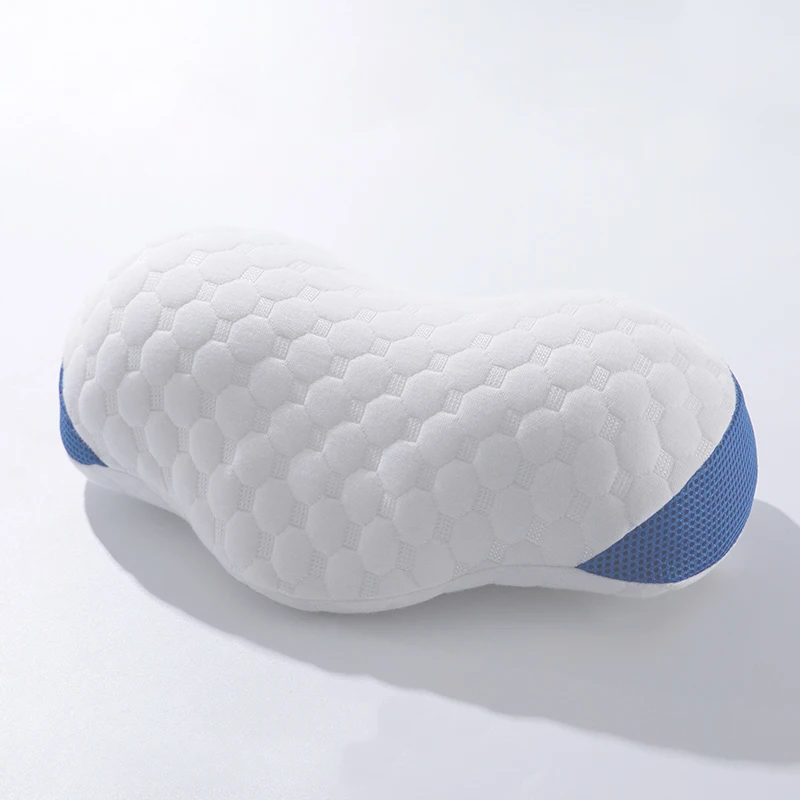 Super Elastic Square Woven Neck Nursing Massage Orthopedic Memory Foam Pillow for Camping Outdoor & Hotel Use