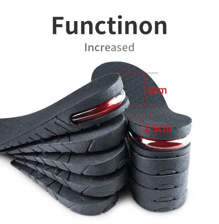 

99insole 4 Layers Adjustable Air Cushion Lift Height Insoles PVC Elevator Insoles Breathable Height Increase Insole