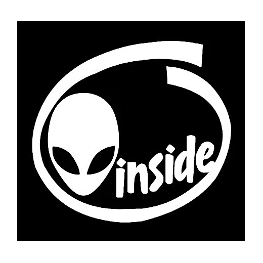 

"Alien Inside" Vinyl Decal Alien Ancient Alien Sci Fi UFO Space NASA Roswell sticker Laptop Bumper Truck Car Sticker Deca, 12 colors