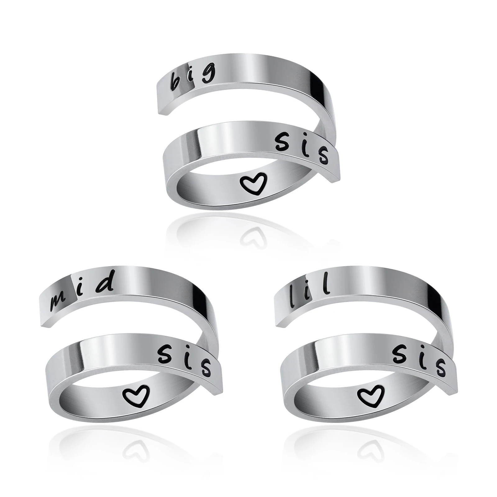 

fashion 316 stainless steel custom name ring jewelry