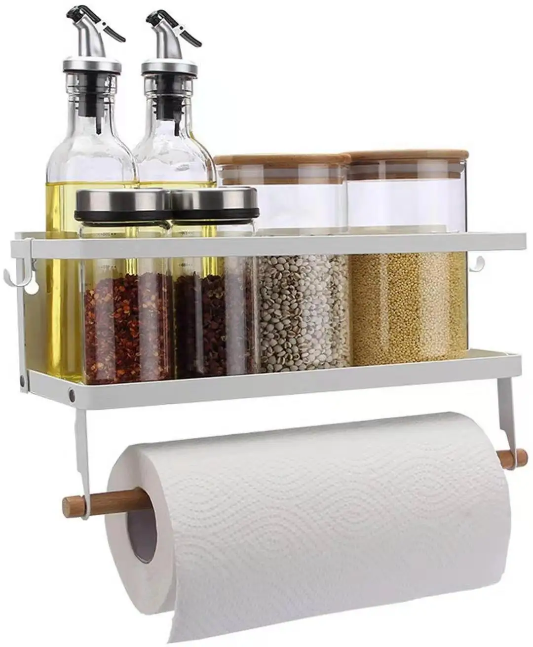 

Metal Modern Magnet Shelves Kitchen Spice Holder Bathroom Fridge Side Storage Organizer