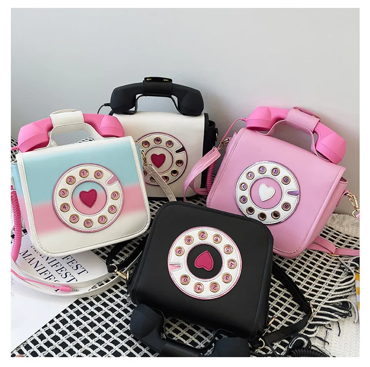 

Creativity Ladies Telephone Shaped Geek Shoulder Crossbody Purses Stylish Women Personality Purses and Handbags, 5 colors