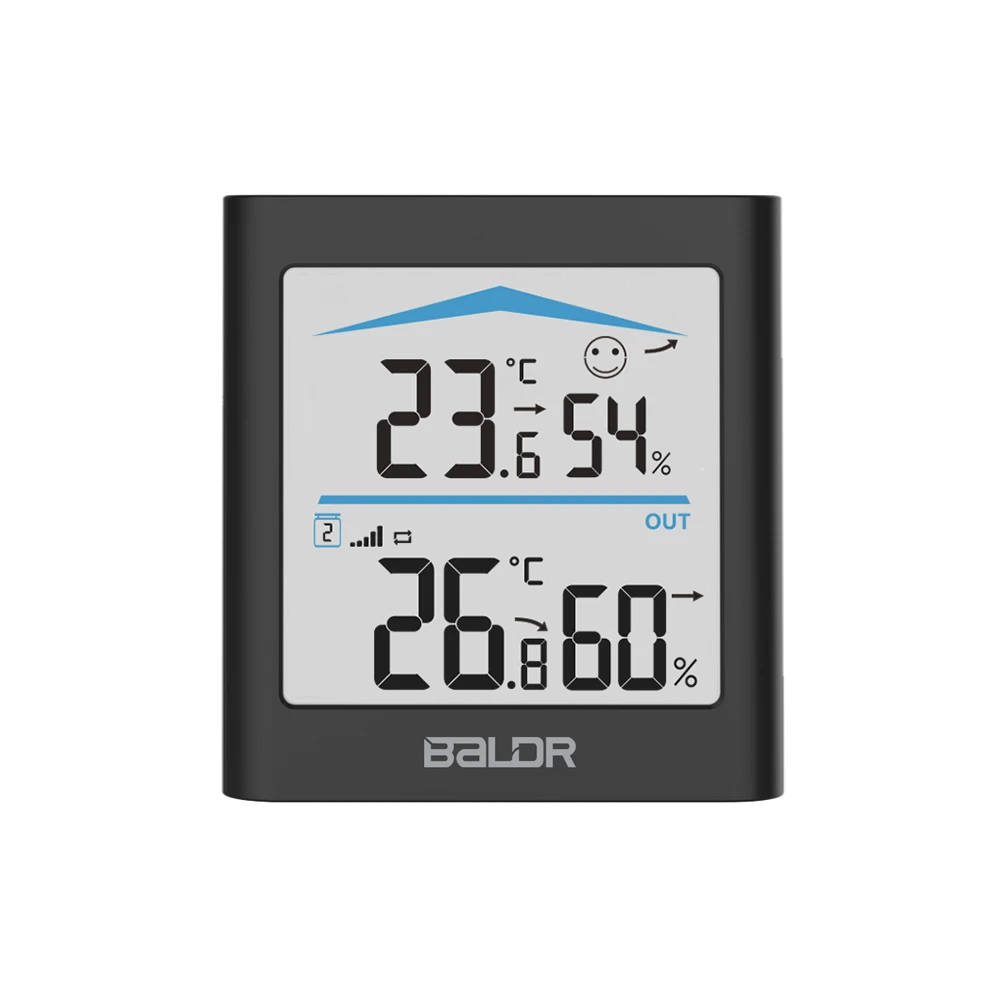 

Digital Hygrometer Indoor Outdoor Thermometer Temperature and Humidity Gauge Monitor Indicator Room Thermometer, White black