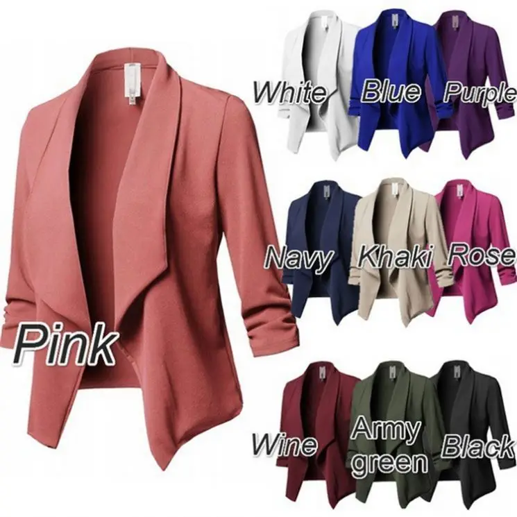 

New Trendy Fall Clothing Blazer Solid Color High Fashion Office Women Suit Blazers Ladies Women