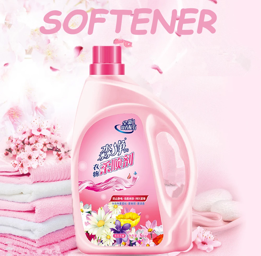 

New Arrive Fabric Softener Liquid Washing Clothes Lily Fragrance Laundry Detergent natural Softener 5000g, Pink