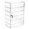 5 shelves clear acrylic box showcase perspex locking cabinet shelf