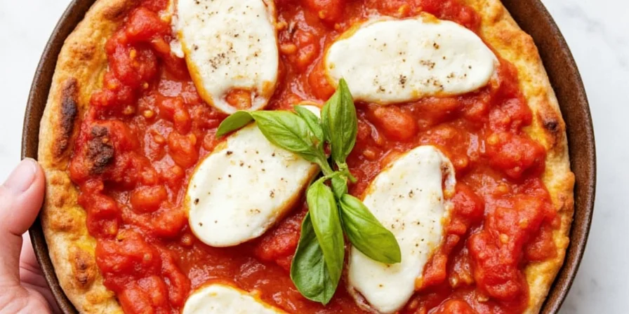 Caprese salad with fresh basil, tomatoes, and mozzarella