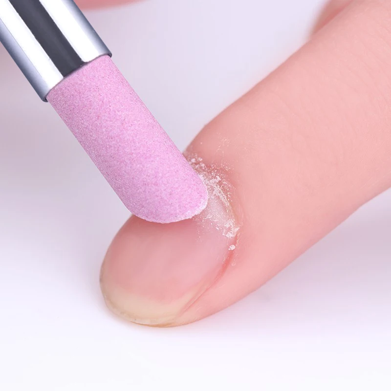 

Quartz Stone Scrub Pen Cuticle Remover Pusher Trimmer Dead Skin Remover Black Professional Nail Art Care Tool