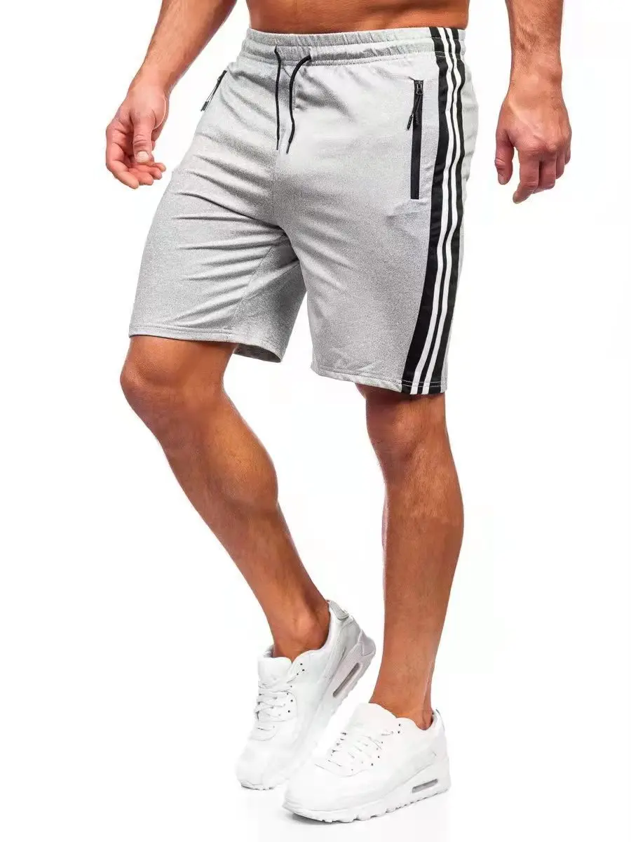 

Men Quick Dry Side Striped Breathable Running Shorts
