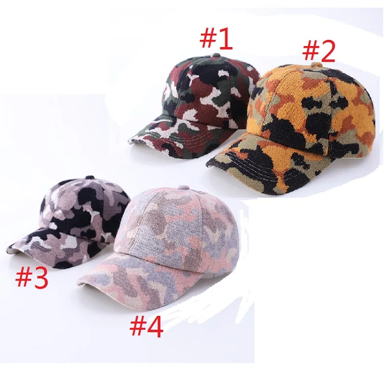 

Chic Baseball Hats Velvet Colored Camo Knitted Woman Buns In Stock, As the picture show or as your request