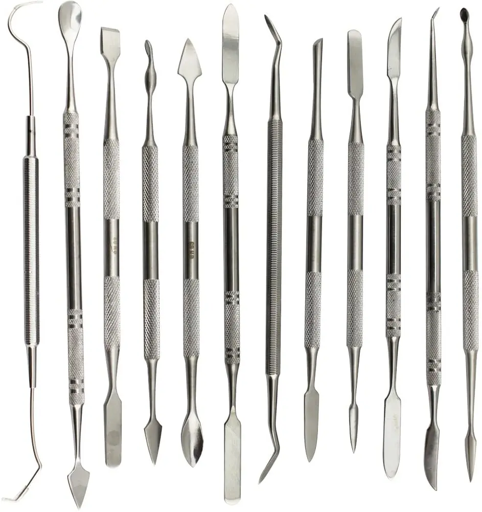 

12 Pieces Wax Carvers Set Double Ended Dental Wax Modeling Sculpting Tools Dental Picks Polymer Pottery Clay Carving Tool
