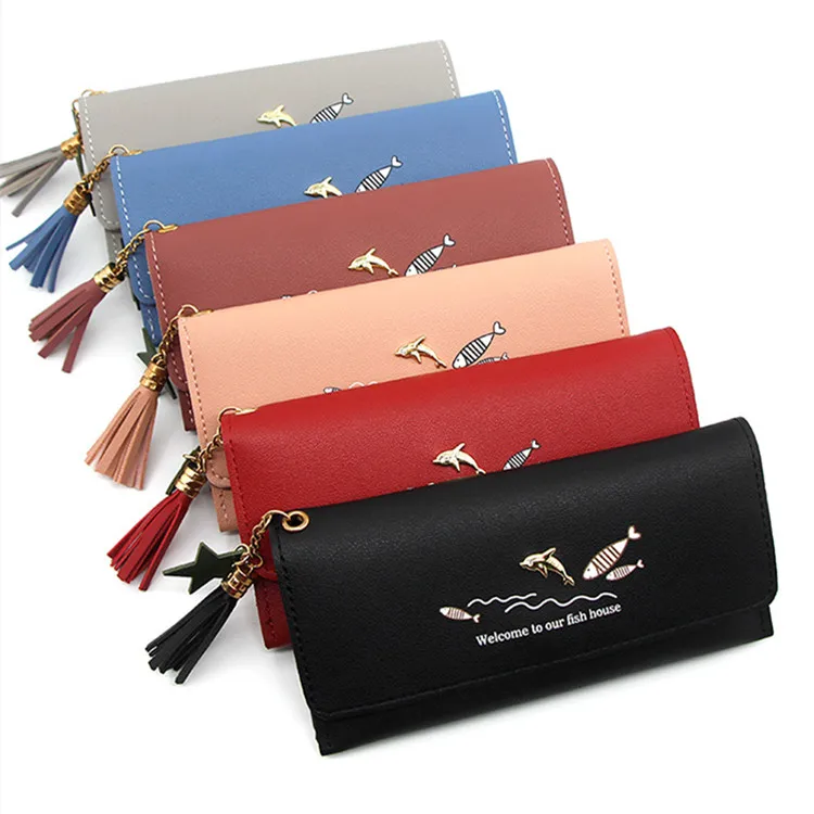 

New Women Pu Leather Wallets Female Long Purses Money Bags Phone Pocket Ladies High Quality Wallet Card Holder