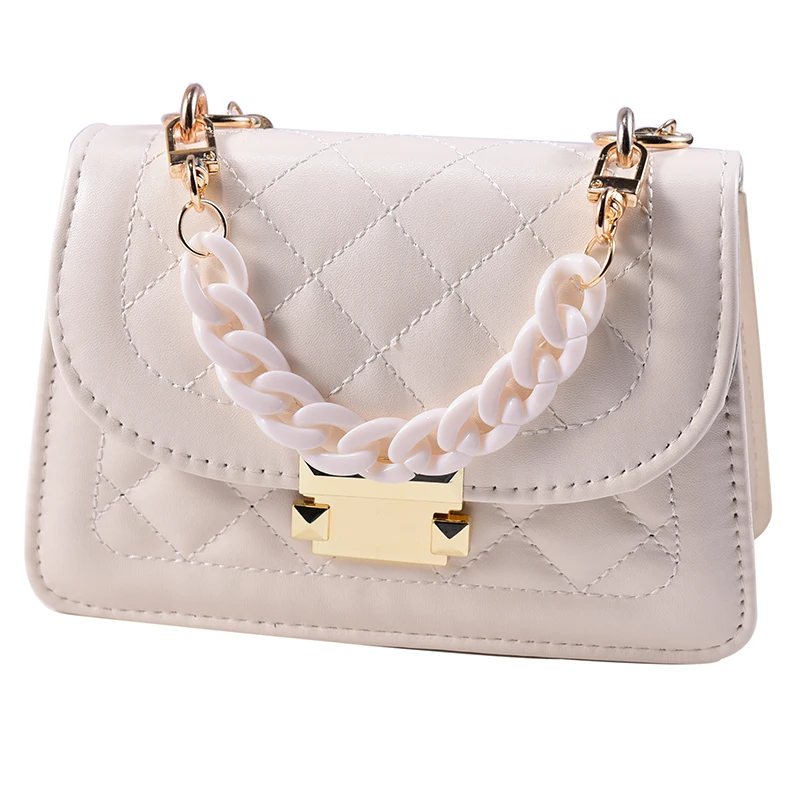 

Popular Wholesale Elegance Shopping Travel Packaging Min Bag with Chain Fashion Handbags Shoulder Acrylic Bag Chain for Women, Customized