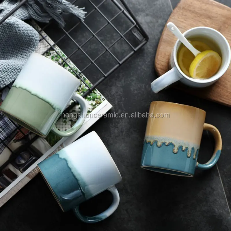 Fashion Customized Colorful Stoneware Coffee Tea Mugs Water Bottle for Cafe