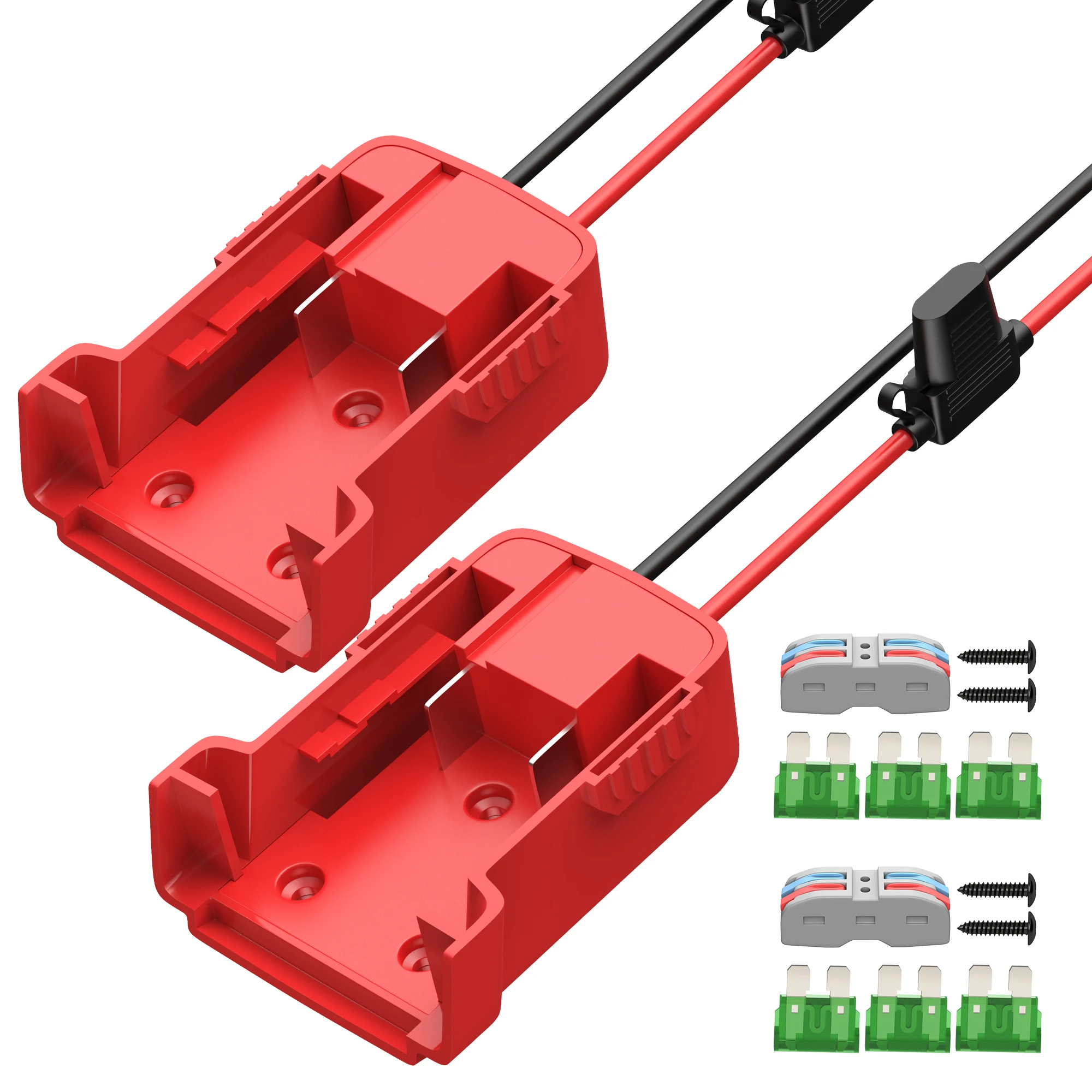 

30 Amp 12AWG Power Wheel Battery Adapter Milwaukee Battery M18 Lithium Ion 2 Pin Plug With Fuse Adapter