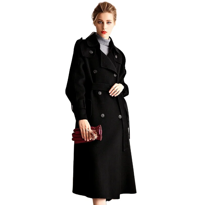 

2021 Newest Good Temperam Autumn and Winter Double Sided WLYWEND Women Cashmere Wool Coat